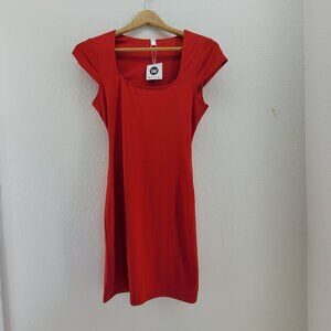 Lovely Dress Women's Small Red Backless Clubwear Stretch Crop Sleeve Bodycon